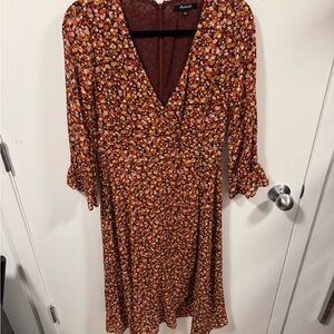 Madewell Floral V-Neck Dress